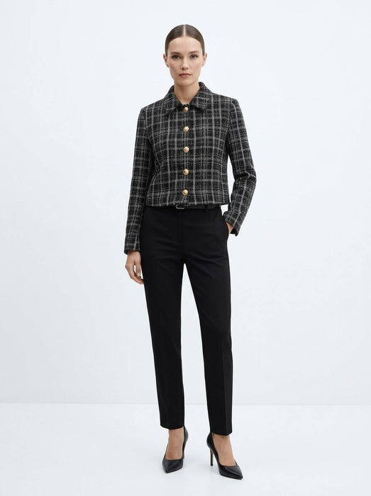 Zara Ekoseli Kadın Crop Ceket S