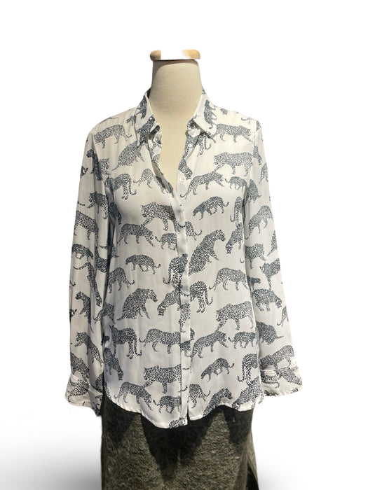 Mango Beyaz Kadın Desenli Gömlek S