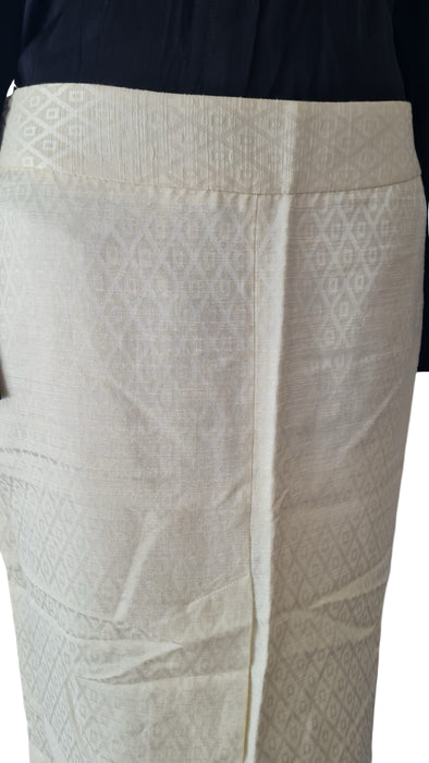 Massimo Dutti Krem Motifli Kadın Etek L