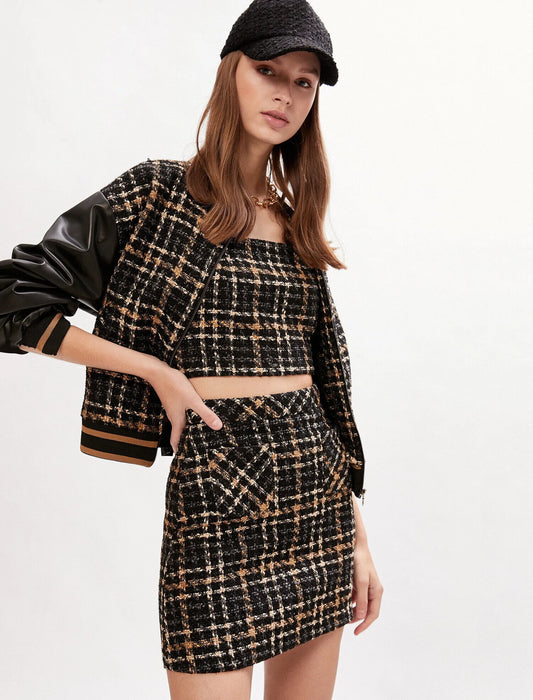 Koton Siyah Tüvit Kadın Etek XS