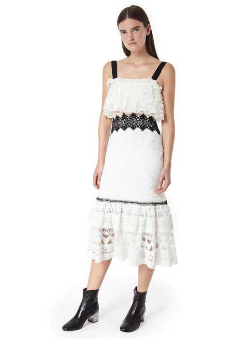 Libas Beyaz Dantel Detaylı Kadın Elbise S