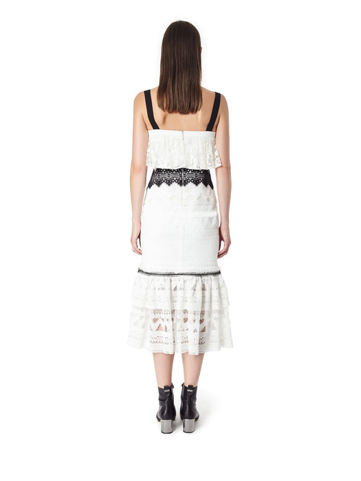 Libas Beyaz Dantel Detaylı Kadın Elbise S