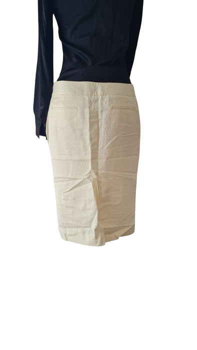 Massimo Dutti Krem Motifli Kadın Etek L