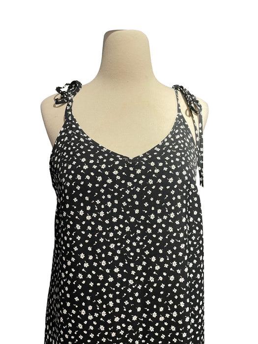 Sarar Siyah Çiçek Desenli Kadın Elbise M