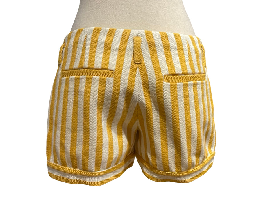 Yargıcı Çizgili Sarı Kadın Şort L