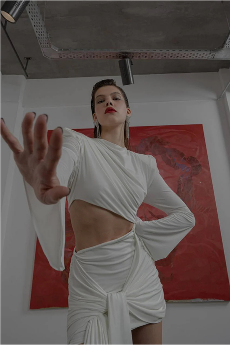 GIAE Beyaz Mini Boy Kadın Elbise S