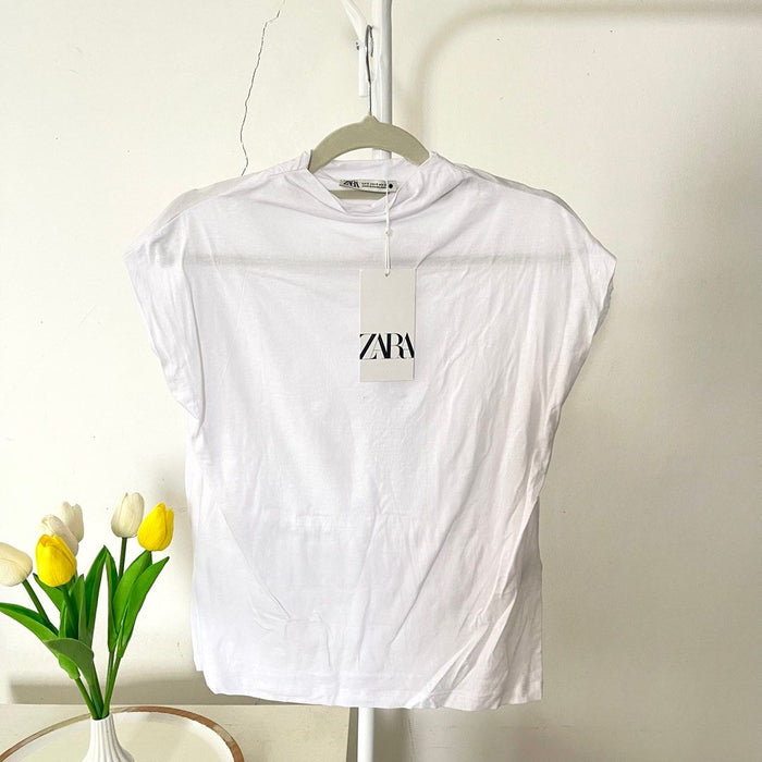 Zara Beyaz Kadın T-Shirt L