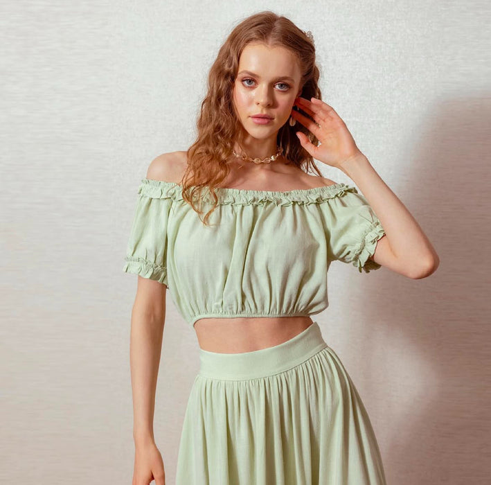 Mon Lujo Yeşil Kadın Bluz M