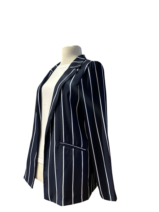 LC Waikiki Lacivert Çizgili Kadın Blazer Ceket S