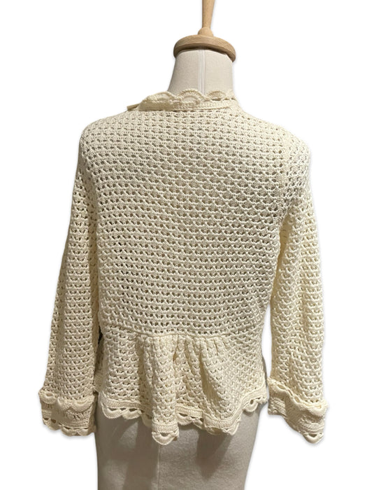 Knitted Knotted Ekru Kadın Hırka M