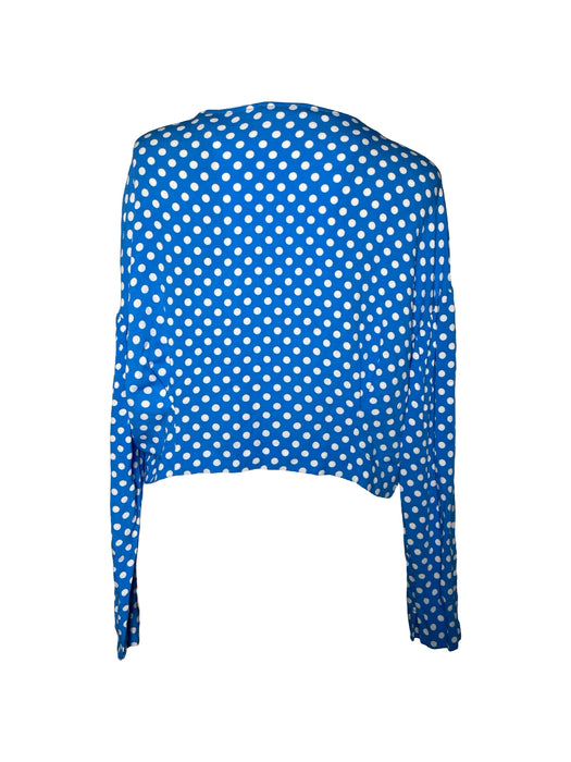 Zara Mavi Puantiyeli Kadın Bluz XL
