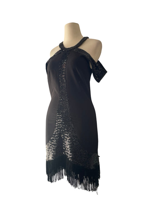 Siyah Pullu Kadın Elbise S