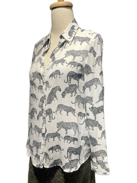 Mango Beyaz Kadın Desenli Gömlek S