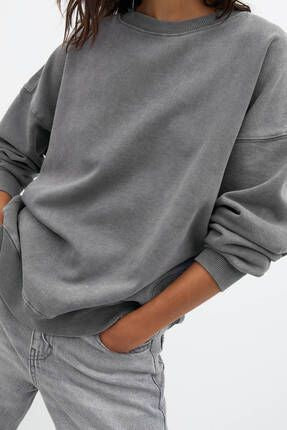 Pull&Bear Antrasit Erkek Sweatshirt S