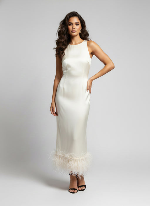 DCEY Kadın Beyaz Elbise S