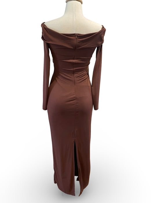 Kahverengi Kadın Elbise XS