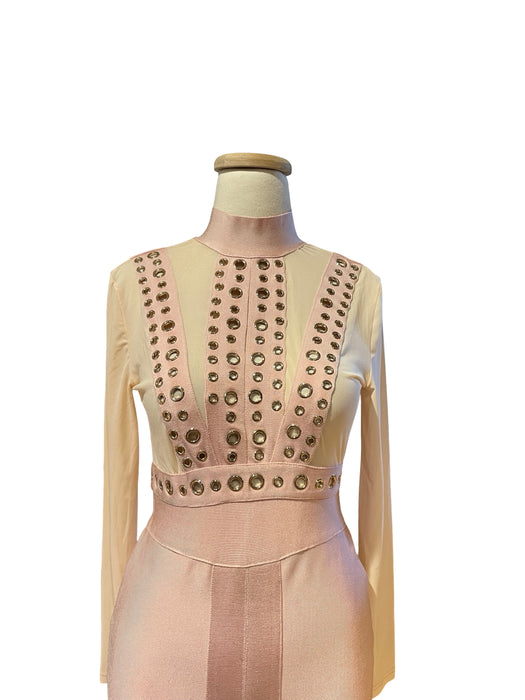 Pembe Metal Detaylı Kadın Elbise S