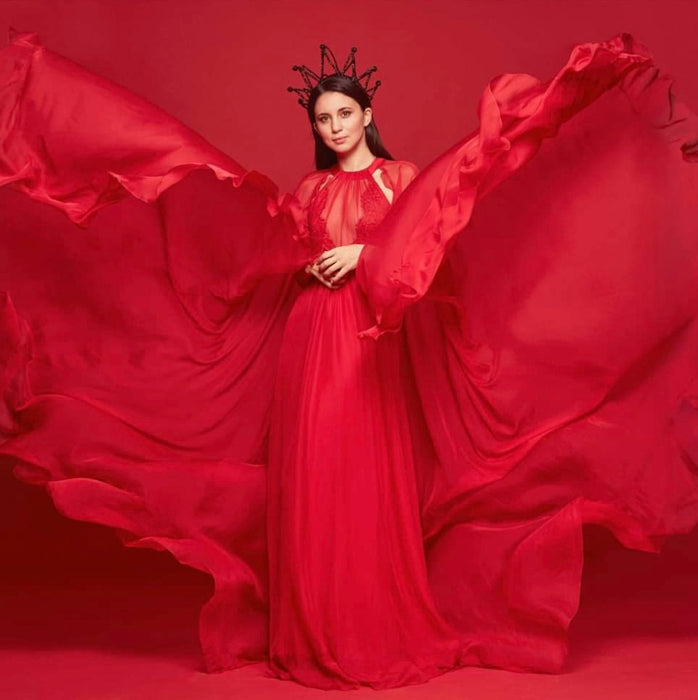 Zeynep Tosun Kırmızı Tasarım Elbise S