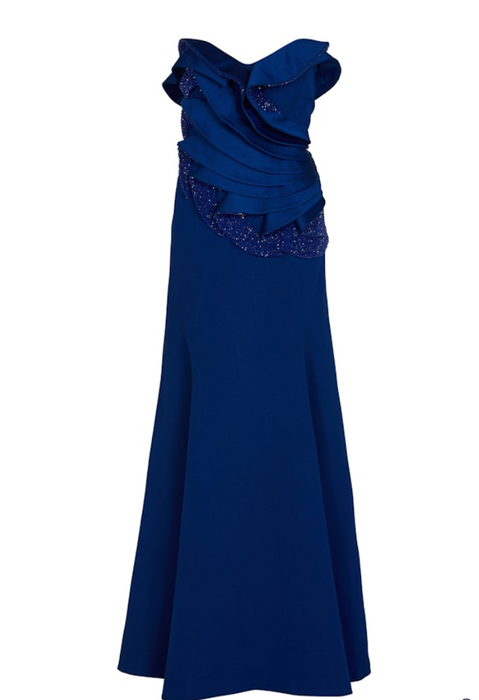 Özgür Masur Saks Mavi Straplez Kadın Elbise XL