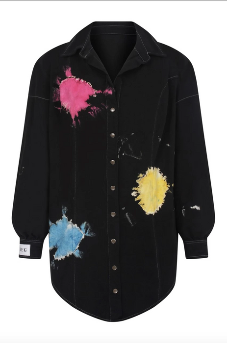 Buray | XEG Batik Desenli Siyah Unisex Gömlek M/L