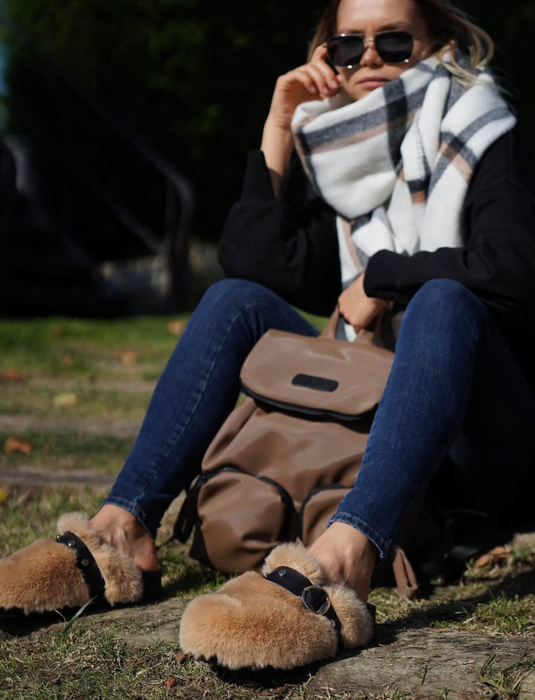 Shoemol Bej Kadın Terlik 40