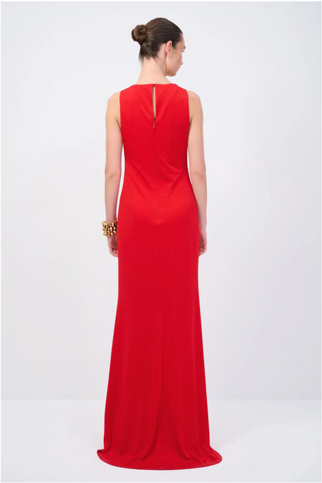 Love My Body Kırmızı V Yaka Kolsuz Kadın Elbise S