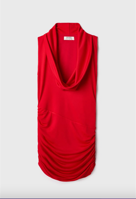 Love My Body Kırmızı Drape Detaylı Kadın Mini Elbise S