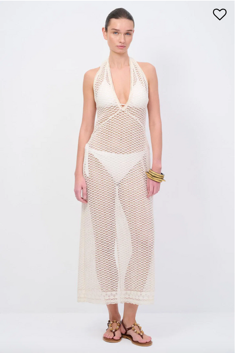 Love My Body Bej Güpür Uzun Kadın Elbise S