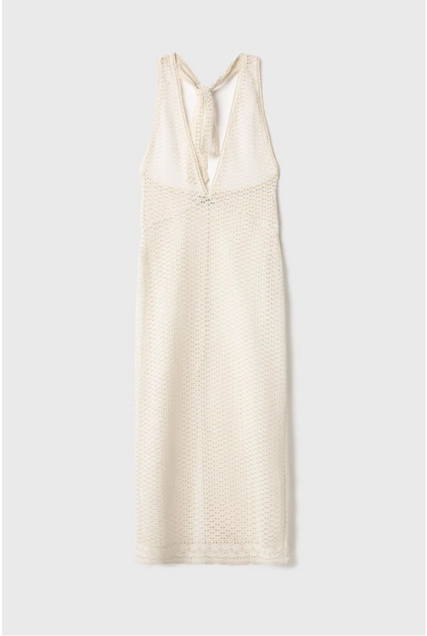 Love My Body Bej Güpür Uzun Kadın Elbise S