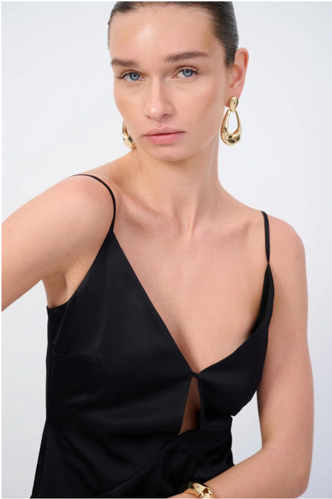 Love My Body Siyah Askılı Kadın Mini Elbise S