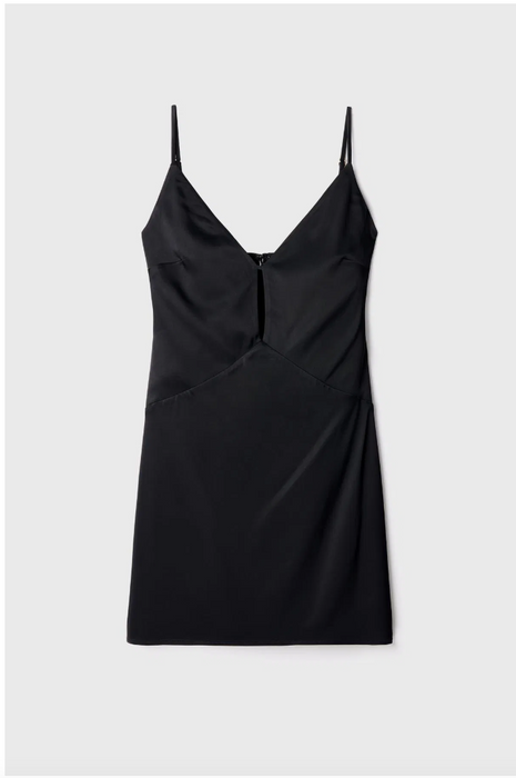 Love My Body Siyah Askılı Kadın Mini Elbise S