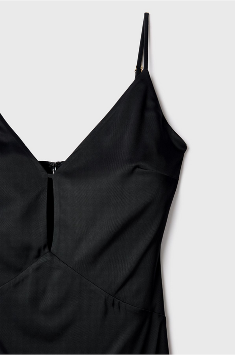 Love My Body Siyah Askılı Kadın Mini Elbise S