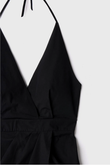 Love My Body Siyah V Yaka Kolsuz Kadın Elbise S