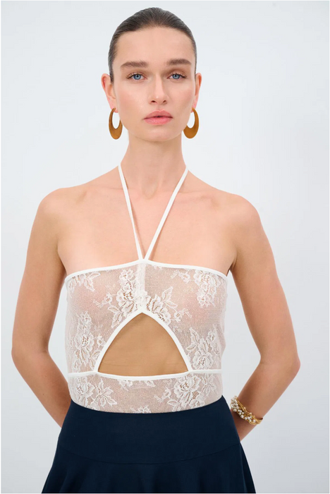 Love My Body Bej Dantel Kadın Body M