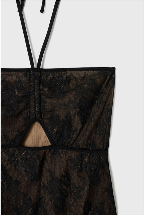 Love My Body Siyah Dantel Kadın Body M