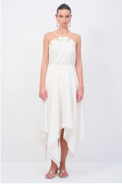 Love My Body Beyaz Asimetrik Kadın Etek S