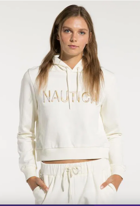 Nautica Ekru Kapüşonlu Kadın Sweatshirt S