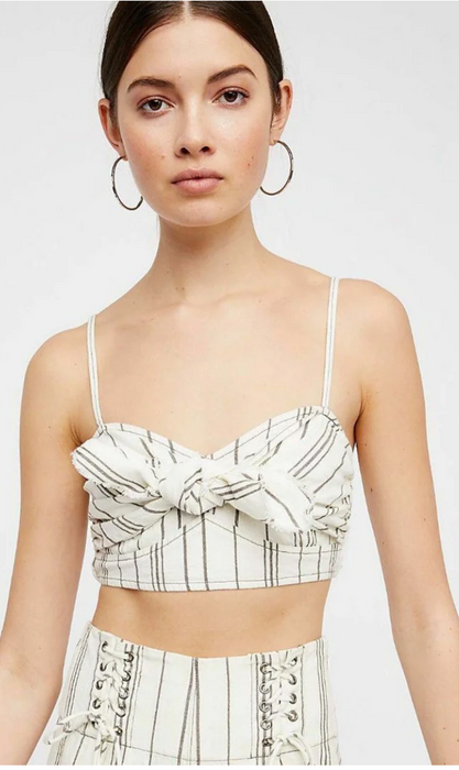 Free People Bej Çizgili Büstiyer S