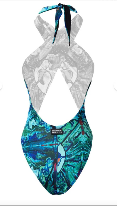 Bashaques Mavi Desenli Kadın Mayo S