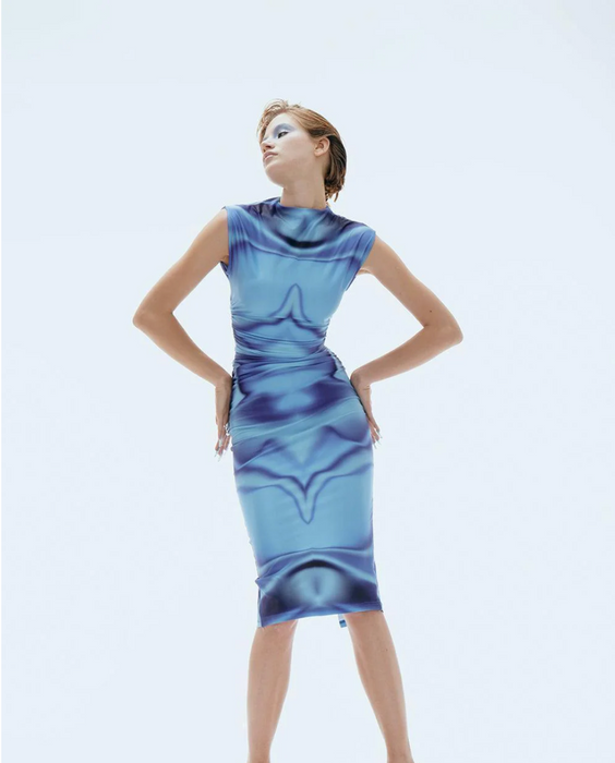 Khéla The Label Mavi Midi Kadın Elbise S