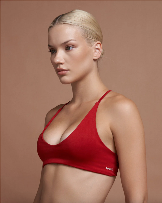 Seseh Kırmızı Seamless Kadın Bralet Top S