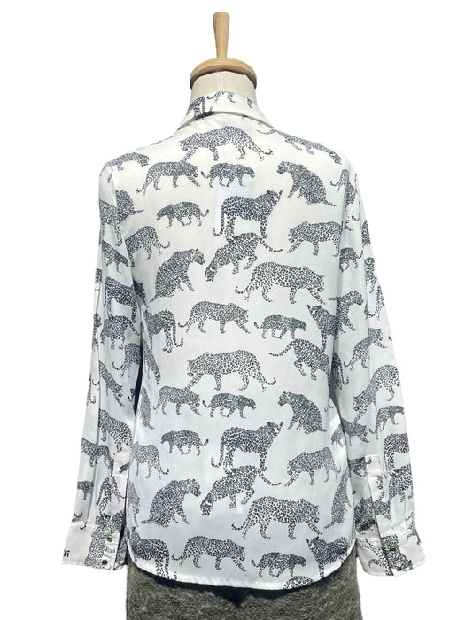 Mango Beyaz Kadın Desenli Gömlek S