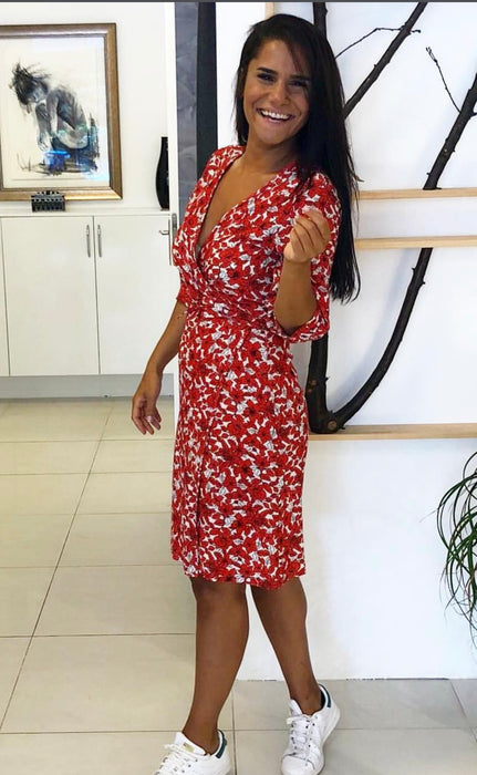 Jubelle Kırmızı Bağlama Detaylı Elbise