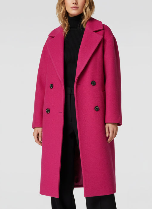 Beymen Pembe Kadın Yün Keçe Palto XS