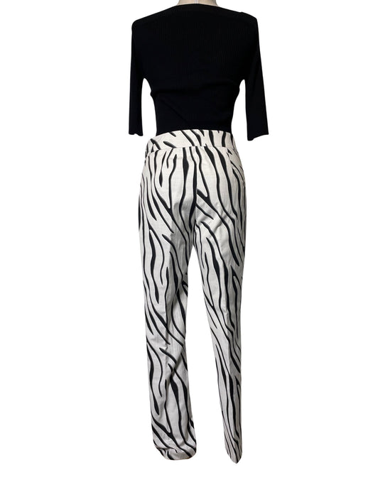 Nocturne Siyah Beyaz Zebra Kadın Pantolon S