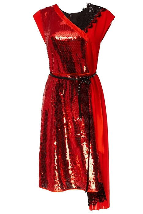 Marc Jacobs Kırmızı Dantel Yaka Kadın Elbise M/L