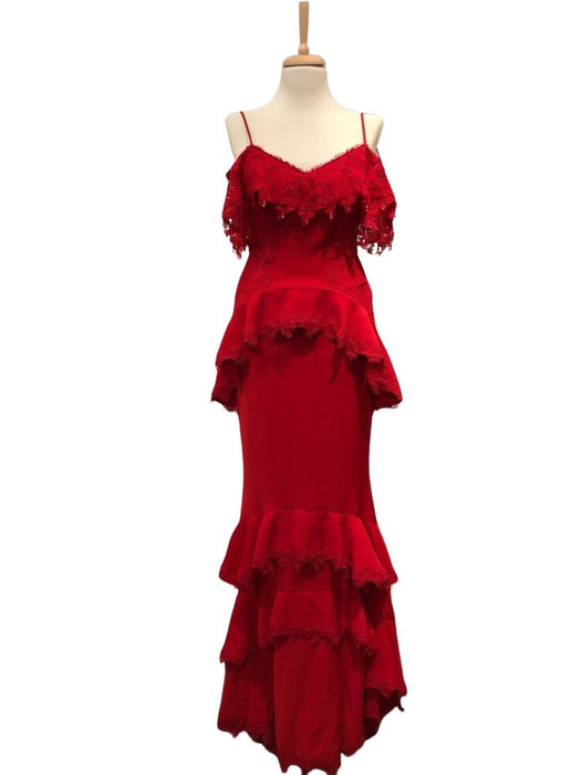 Beyliss Kırmızı Kadın Dantelli Elbise S