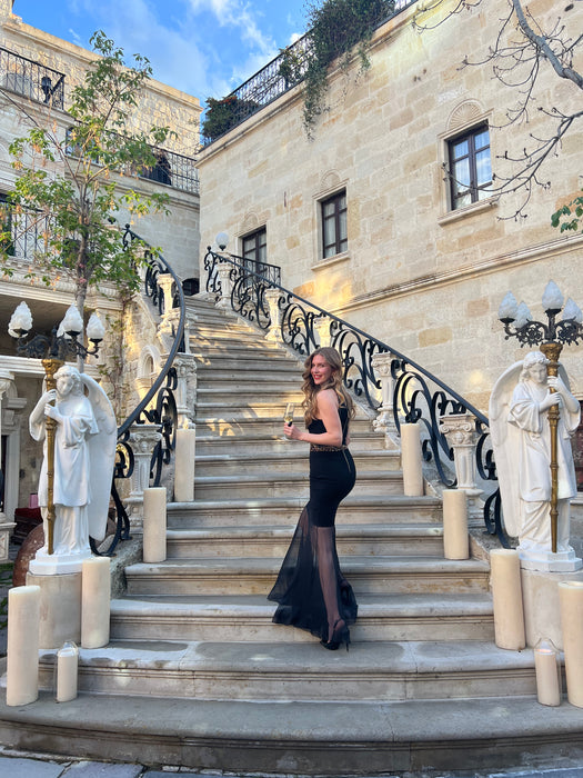 Deniz Berdan Siyah Kadın Elbise XS