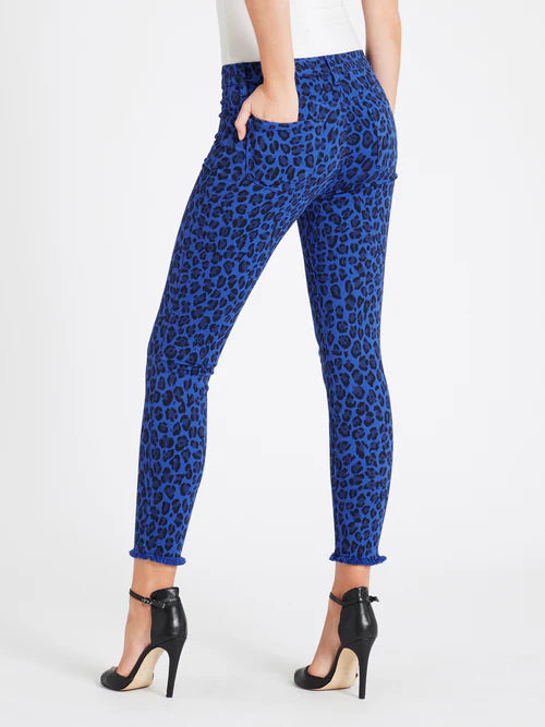J Brand Lacivert Leopar Desenli Kadın Pantolon XS
