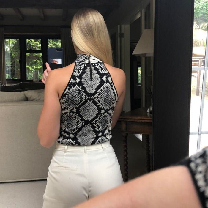 Zara Siyah Beyaz Desenli Kadın Bluz S